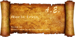 Aberle Ervin névjegykártya